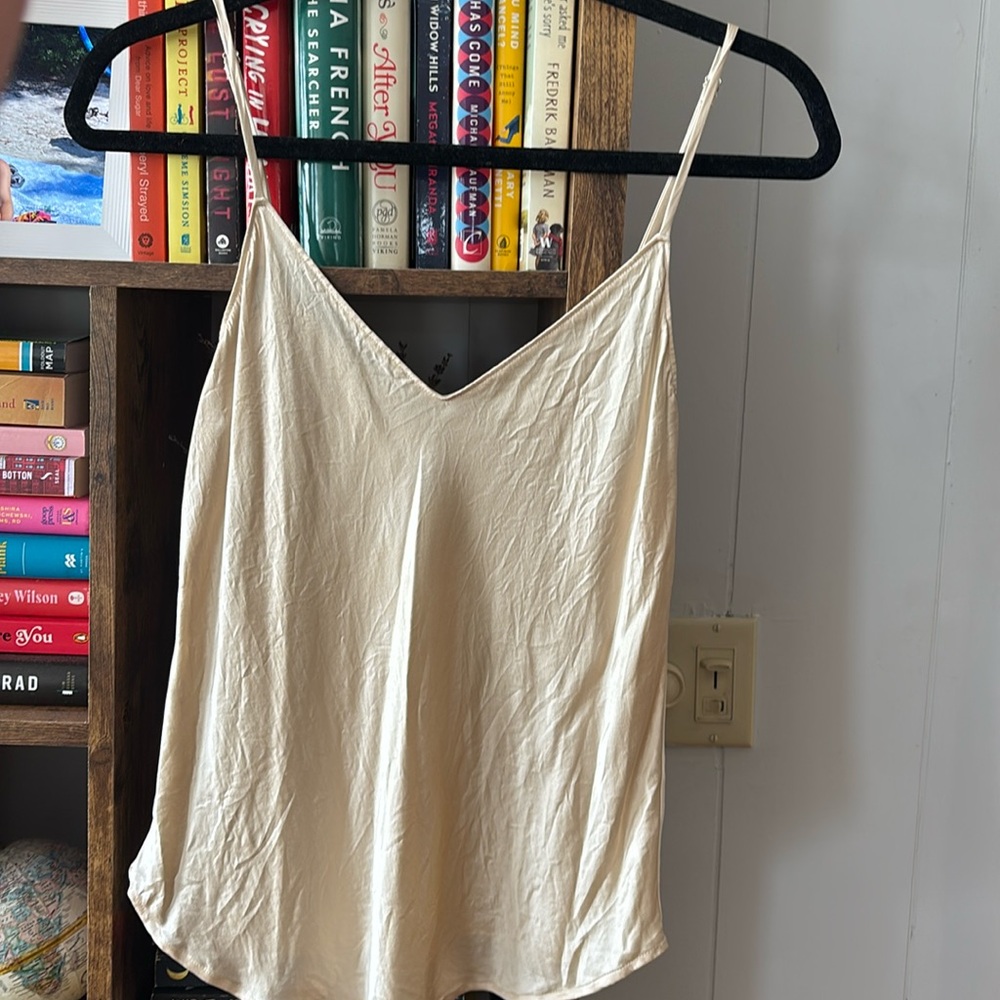 Reformation Teddy Silk top in ivory size small